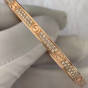Premium 1:1 Cartier LOVE Bracelet Replica - Custom Solid 18K Rose Gold with Diamonds