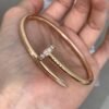 Premium 1:1 Cartier Juste un Clou Bracelet Replica – Custom Solid 18K Rose Gold with Diamonds
