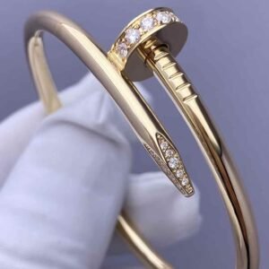 Premium 1:1 Cartier Juste un Clou Bracelet Replica – Custom Solid 18K Yellow Gold with Diamonds