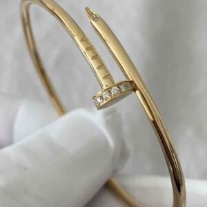 Premium 1:1 Cartier Juste un Clou Bracelet Replica – Custom Solid 18K Yellow Gold with Diamonds