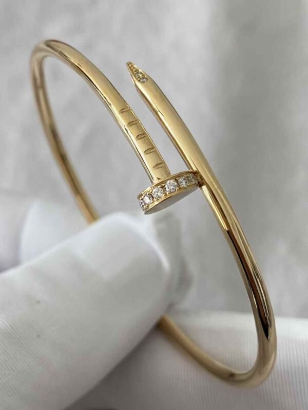 Premium 1:1 Cartier Juste un Clou Bracelet Replica – Custom Solid 18K Yellow Gold with Diamonds