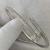 Premium 1:1 Cartier Juste un Clou Bracelet Replica – Custom Solid 18K White Gold with Diamonds