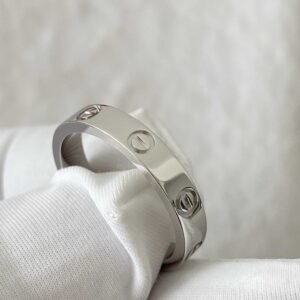 Premium 1:1 Cartier LOVE Ring, Small Model Replica – Custom Solid 18K White Gold