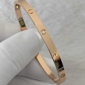 Premium 1:1 Cartier LOVE Bracelet, Small Model, 6 Diamonds Replica – Custom Solid 18K Rose Gold