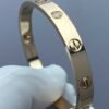 Premium 1:1 Cartier LOVE Bracelet,Single-Screw Closure, Classic Model, 4 Diamonds Replica – Custom Solid 18K Yellow Gold