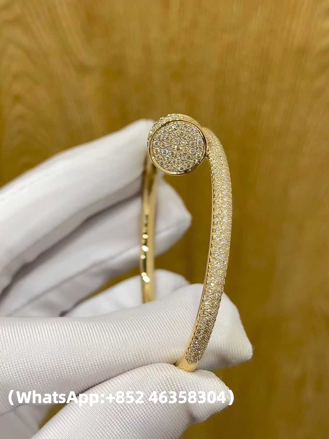 Custom Solid 18K Gold Cartier Jewelry Juste un Clou Bracelet Classic Model Diamonds