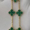 Premium 1:1 Van Cleef & Arpels Vintage Alhambra Bracelet, 5 motifs, Malachite Replica – Custom Solid 18K Yellow Gold