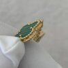 Premium 1:1 Van Cleef & Arpels Vintage Alhambra Bracelet, 5 motifs, Malachite Replica – Custom Solid 18K Yellow Gold