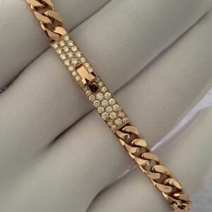 Premium 1:1 Hermes Bracelet in Rose Gold Set with Diamonds and Kelly Clasp Replica – Custom Solid