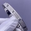 Premium 1:1 Cartier LOVE Bracelet, Classic Model, Paved, Ceramic Replica – Custom Solid 18K White Gold