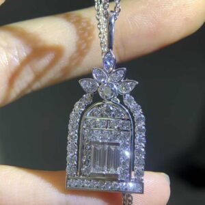Premium 1:1 Harry Winston Diamond Gates Charm Replica – Custom Solid 18K Gold Pendant Necklace