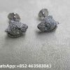 Premium 1:1 Cartier Panthère de Cheetah Earrings,Onyx,Paved with Diamonds Replica – Custom Solid 18k White Gold