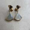 Premium 1:1 Bvlgari Divas' Dream Fan-Shaped Drop Earrings Set with Mother-Of-Pearl and a Brilliant-Cut Diamond Replica – Custom Solid 18k Rose Gold