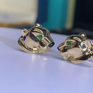 Premium 1:1 Cartier Panthère De Cartier Stud Earrings Replica – Custom Solid 18K Yellow Gold