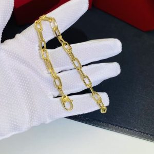 Premium 1:1 Cartier Santos De Cartier Bracelet, Chain Design, Medium Model Replica – Custom Solid 18K Yellow Gold