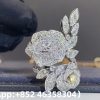 Premium 1:1 Piaget Rose Ring in Rhodium Finish Set with 165 Brilliant-Cut Diamonds Replica – Custom Solid 18k White Gold with Diamonds