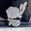 Premium 1:1 Piaget Rose Ring in Rhodium Finish Set with 165 Brilliant-Cut Diamonds Replica – Custom Solid 18k White Gold with Diamonds