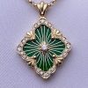 Buccellati OPERA TULLE ENAMEL Gold and Green Enamel Pendant