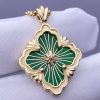 Buccellati OPERA TULLE ENAMEL Gold and Green Enamel Pendant