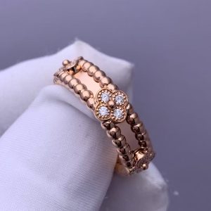 Custom Van Cleef & Arpels Perlée Sweet Clovers Ring
