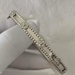 Custom Van Cleef & Arpels Perlée Sweet Clovers Bracelet