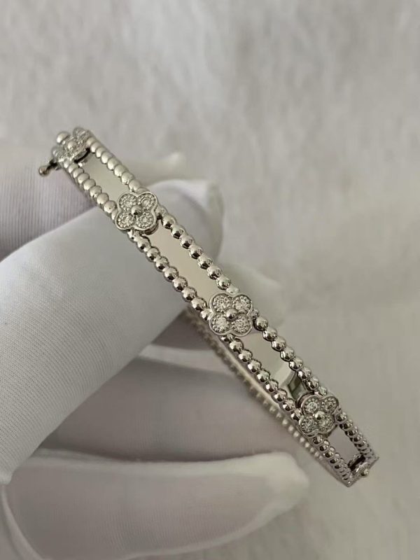 Custom Van Cleef & Arpels Perlée Sweet Clovers Bracelet