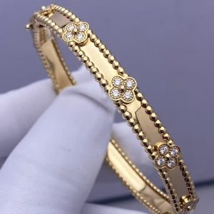 Custom Van Cleef & Arpels Perlée Sweet Clovers Bracelet