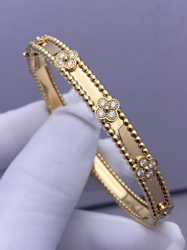Custom Van Cleef & Arpels Perlée Sweet Clovers Bracelet