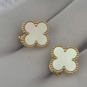 Custom Van Cleef & Arpels Vintage Alhambra Earrings Mother-of-pearl