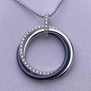 Custom Cartier Trinity Pendant Ceramic Diamonds