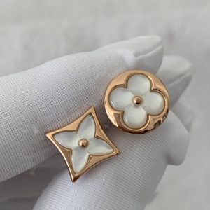 Custom Louis Vuitton Mother of Pearl Color Blossom Star Sun Stud Earrings