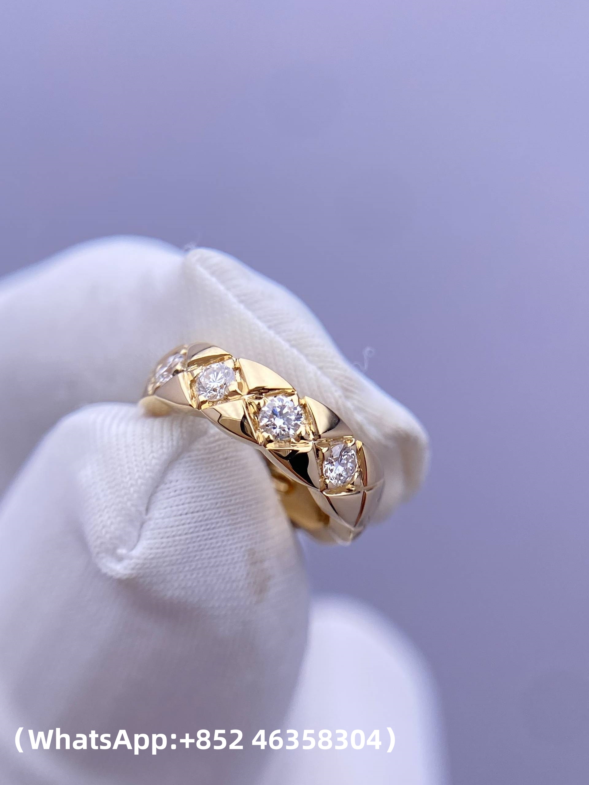 Custom Chanel Coco Crush Single Mini Hoop Quilted Motif earrings