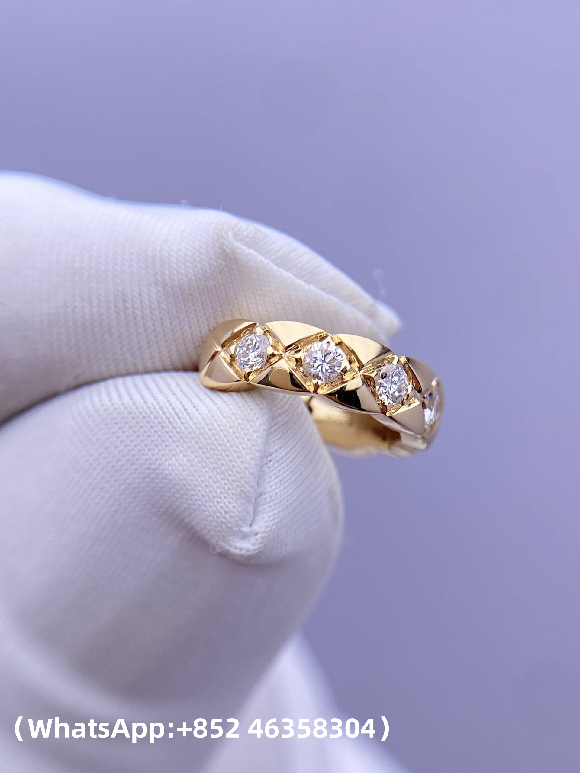 Custom Chanel Coco Crush Single Mini Hoop Quilted Motif earrings