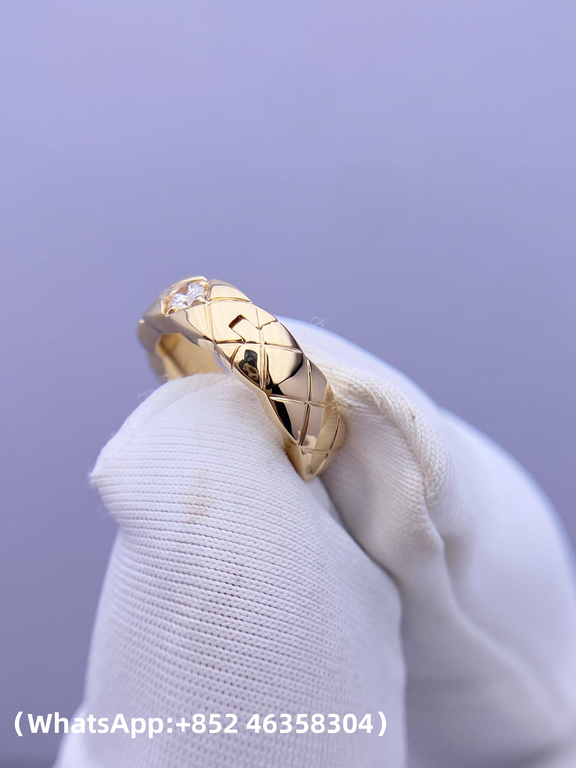 Custom Chanel Coco Crush Single Mini Hoop Quilted Motif earrings