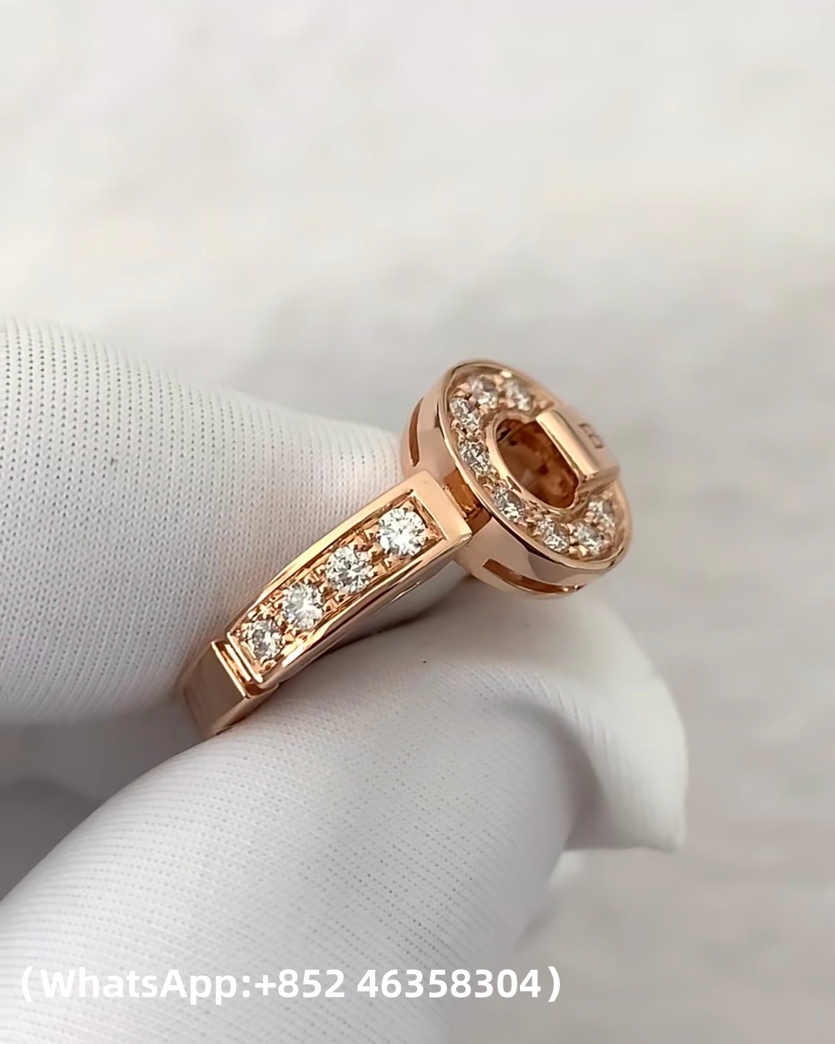 Custom Bvlgari Bvlgari Ring Set with Pavé Diamonds