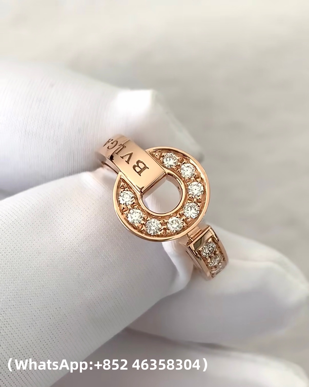 Custom Bvlgari Bvlgari Ring Set with Pavé Diamonds