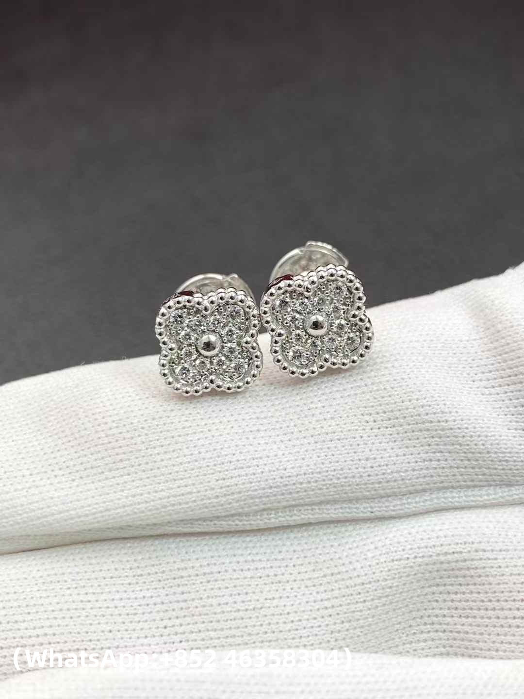 Custom Van Cleef & Arpels Sweet Alhambra Earstuds Diamond