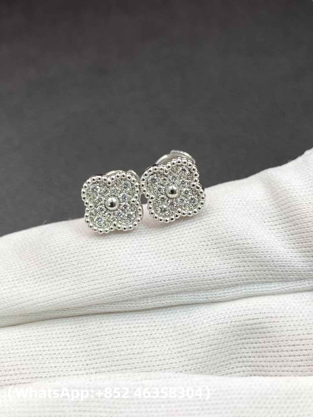 Custom Van Cleef & Arpels Sweet Alhambra Earstuds Diamond