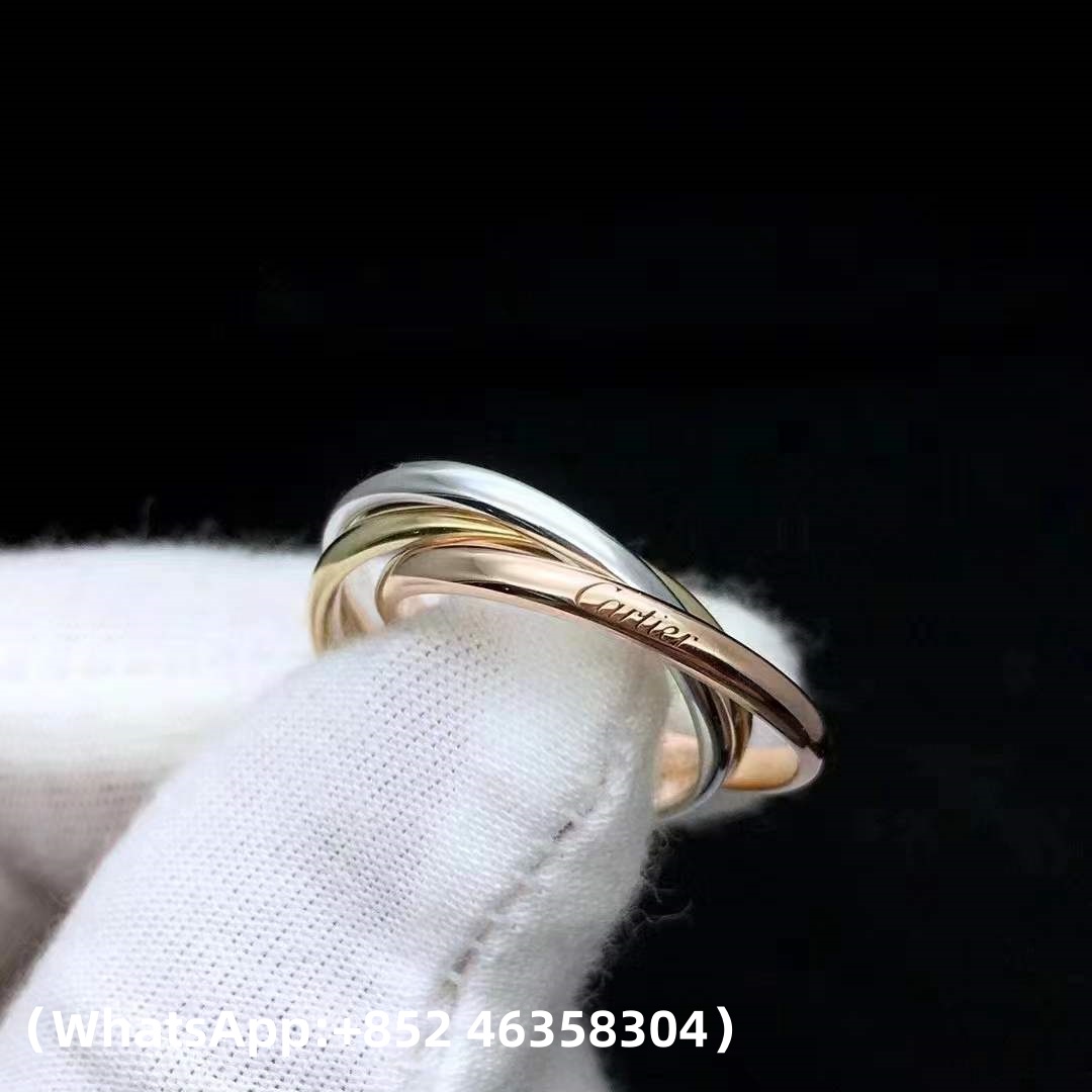 Custom Solid 18k Gold Cartier Jewelry Trinity Ring
