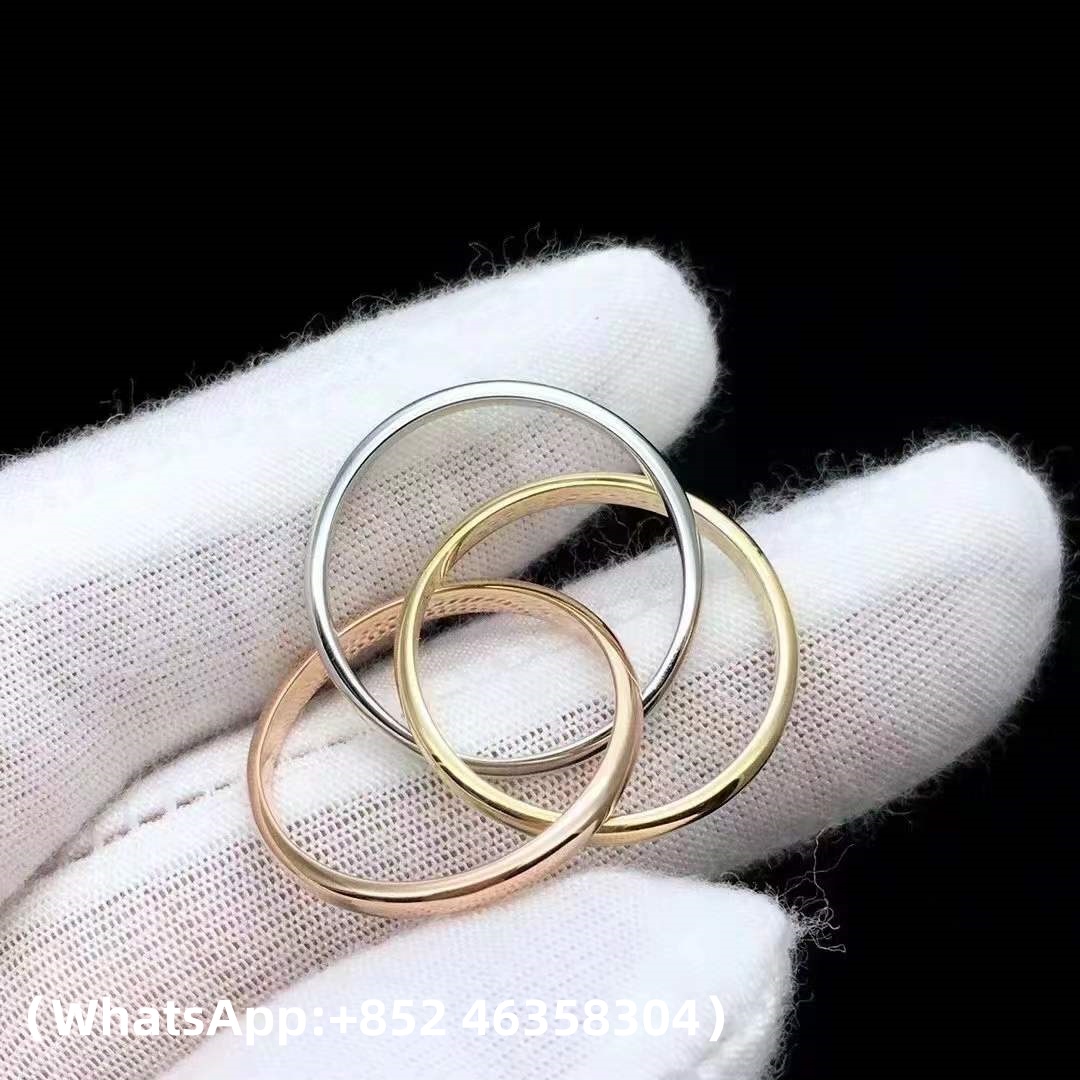 Custom Solid 18k Gold Cartier Jewelry Trinity Ring