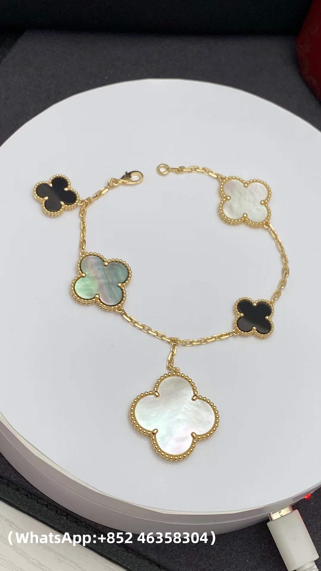 Custom Solid 18k Gold Van Cleef & Arpels Jewelry Magic Alhambra Bracelet