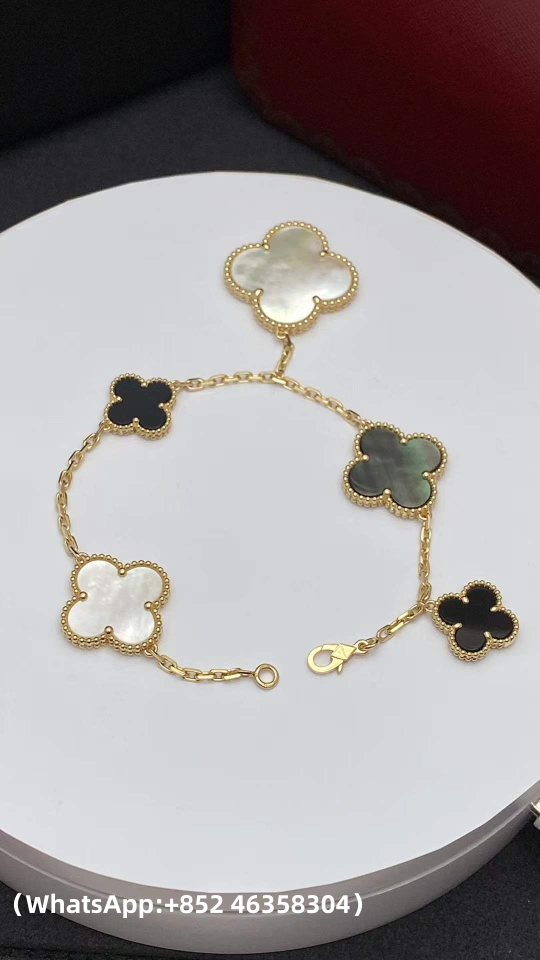 Custom Solid 18k Gold Van Cleef & Arpels Jewelry Magic Alhambra Bracelet