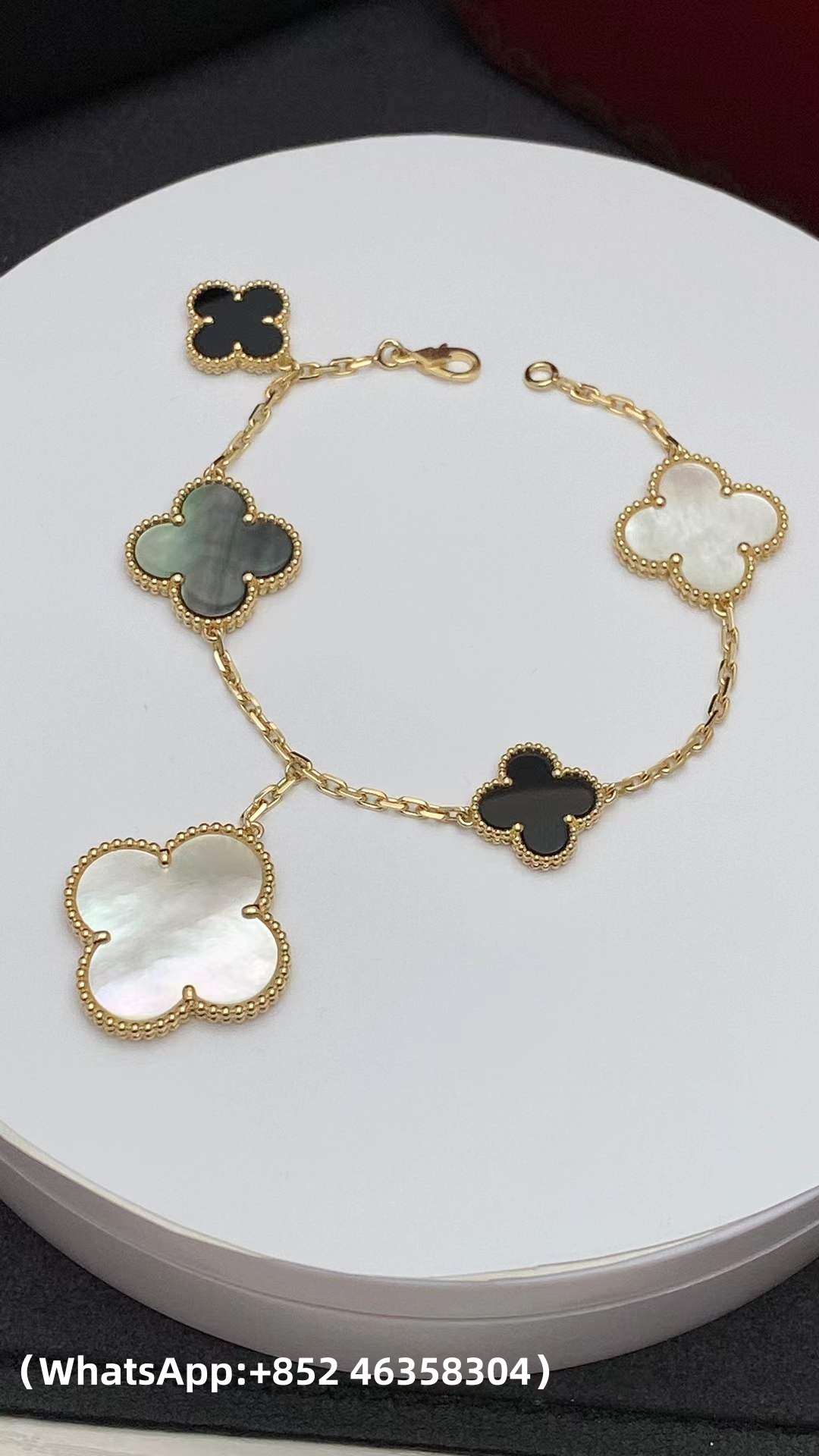 Custom Solid 18k Gold Van Cleef & Arpels Jewelry Magic Alhambra Bracelet