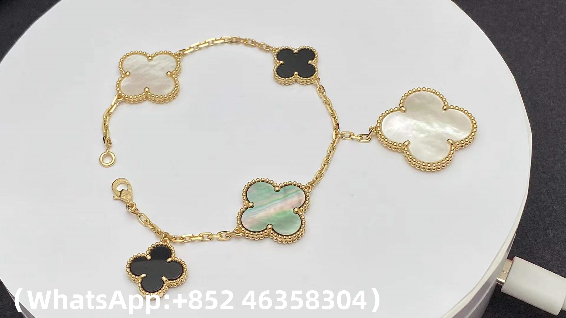 Custom Solid 18k Gold Van Cleef & Arpels Jewelry Magic Alhambra Bracelet