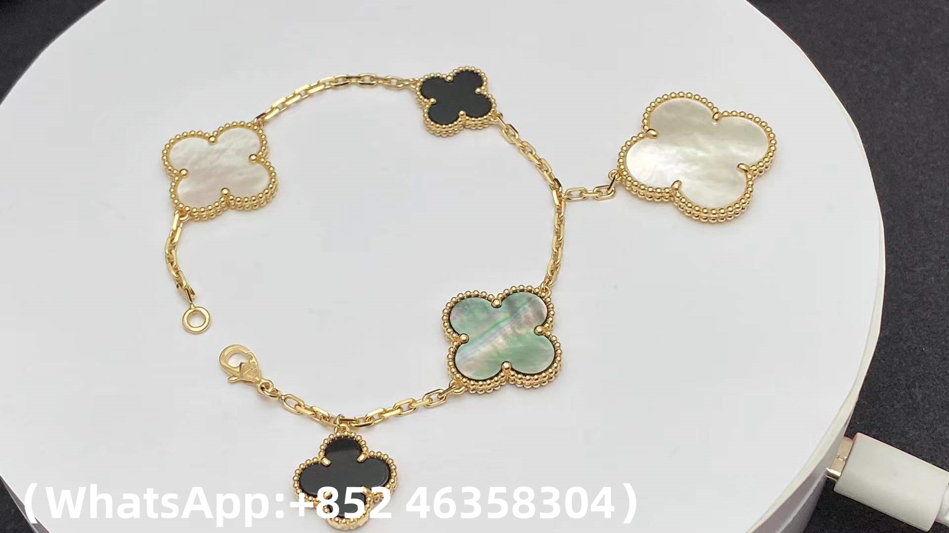 Custom Solid 18k Gold Van Cleef & Arpels Jewelry Magic Alhambra Bracelet