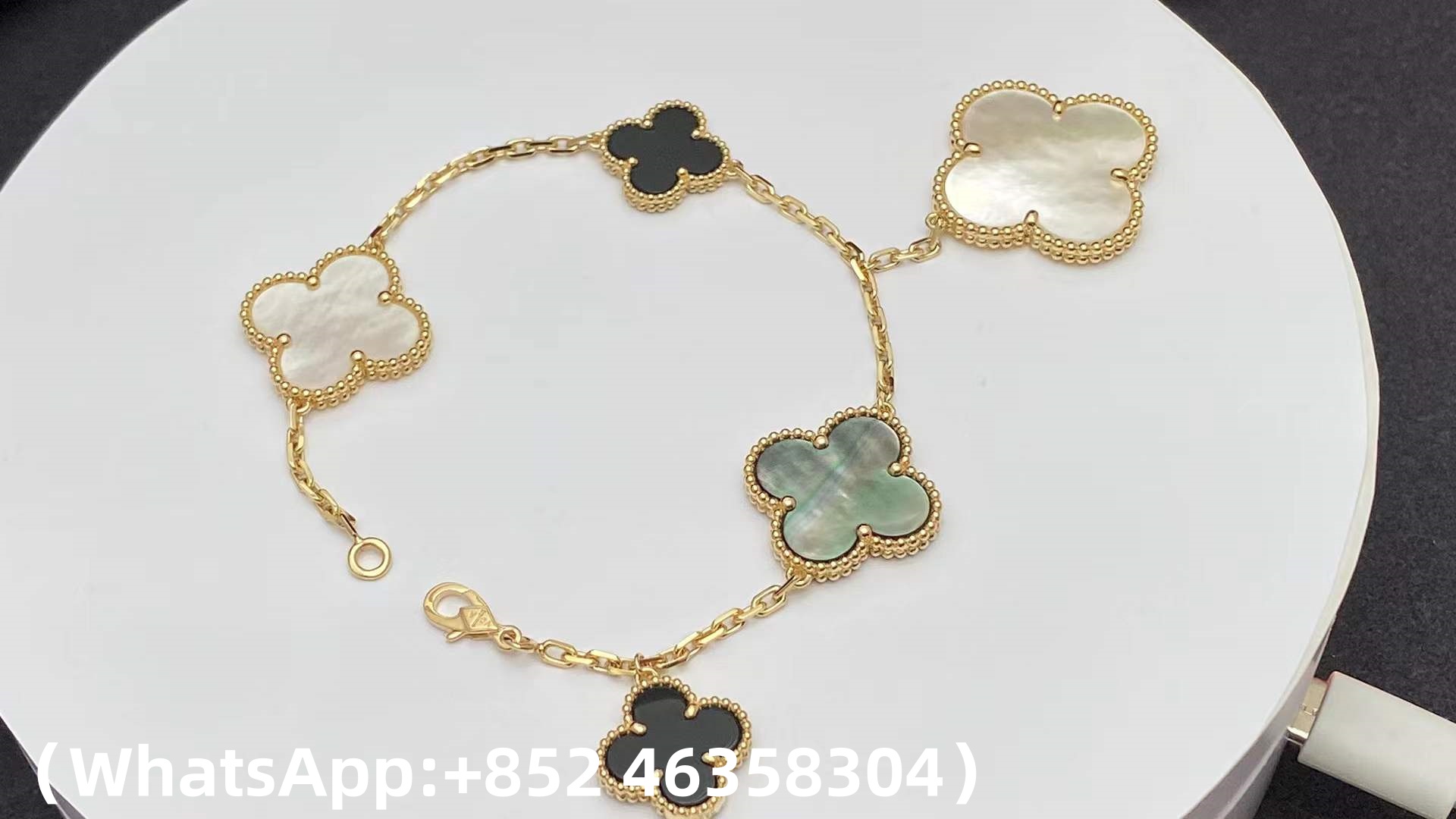 Custom Solid 18k Gold Van Cleef & Arpels Jewelry Magic Alhambra Bracelet