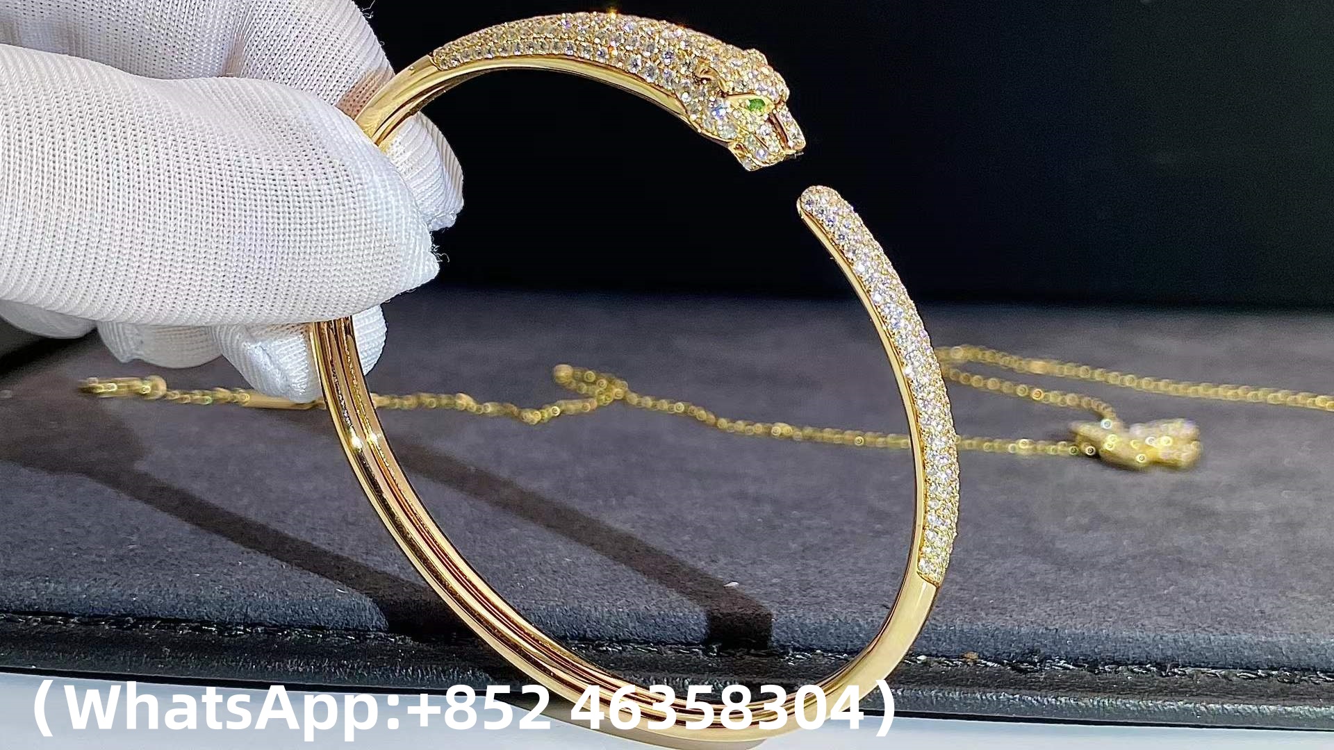 Custom Solid 18k Gold Cartier Jewelry Panthère de Cartier Bracelet
