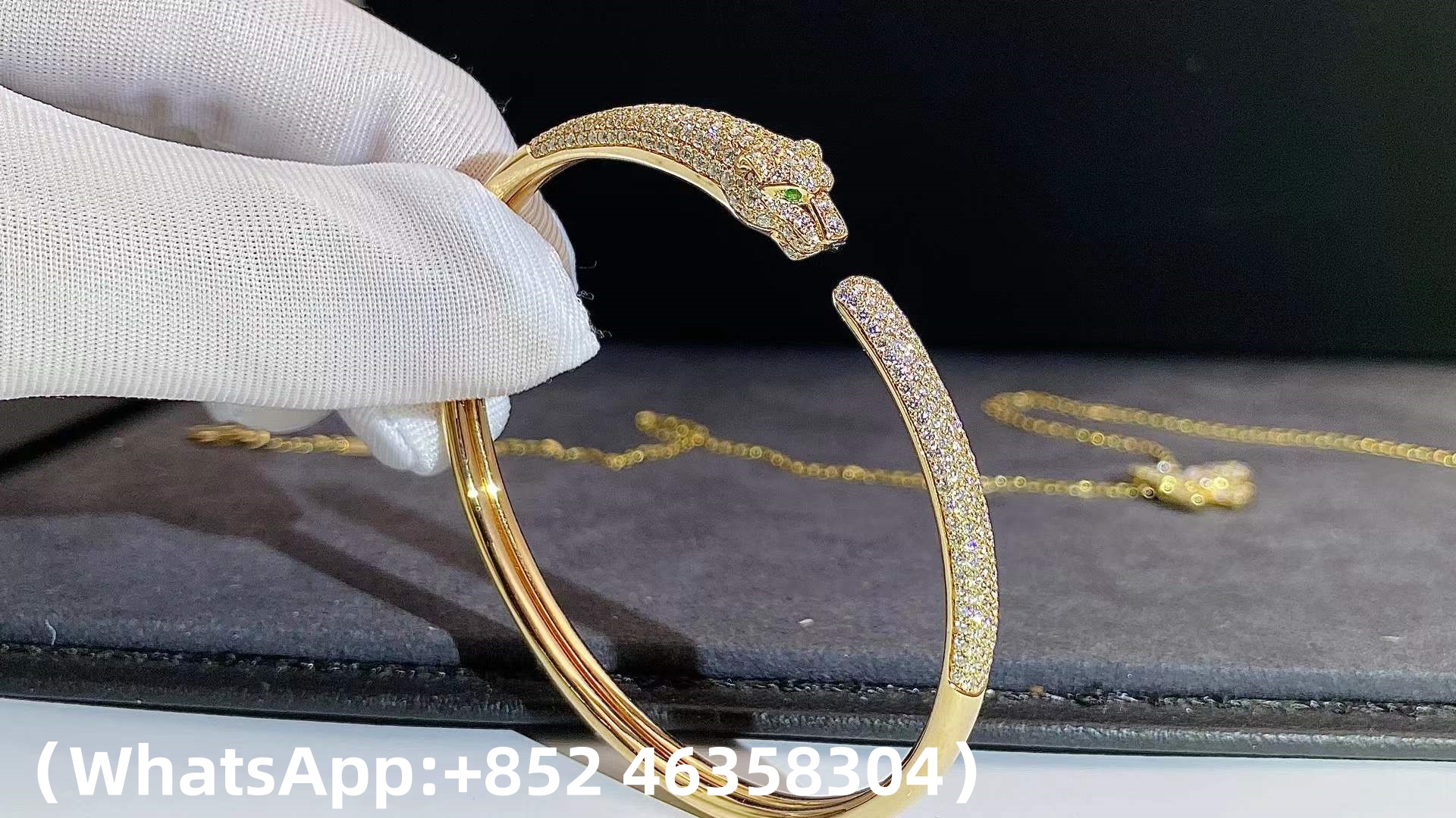 Custom Solid 18k Gold Cartier Jewelry Panthère de Cartier Bracelet