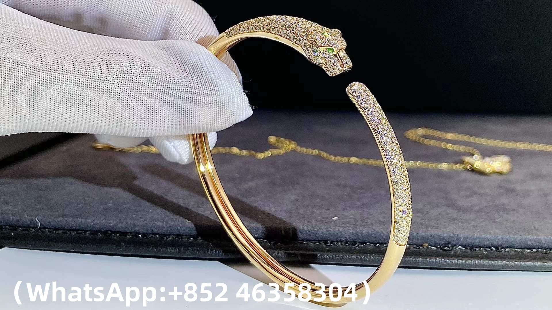 Custom Solid 18k Gold Cartier Jewelry Panthère de Cartier Bracelet