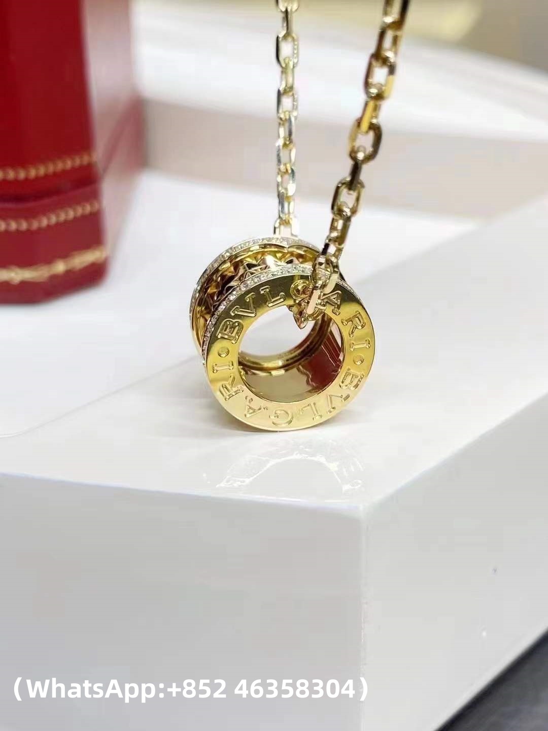 Custom Bvlgari B.Zero1 Rock Necklace Pendant with Studded Spiral